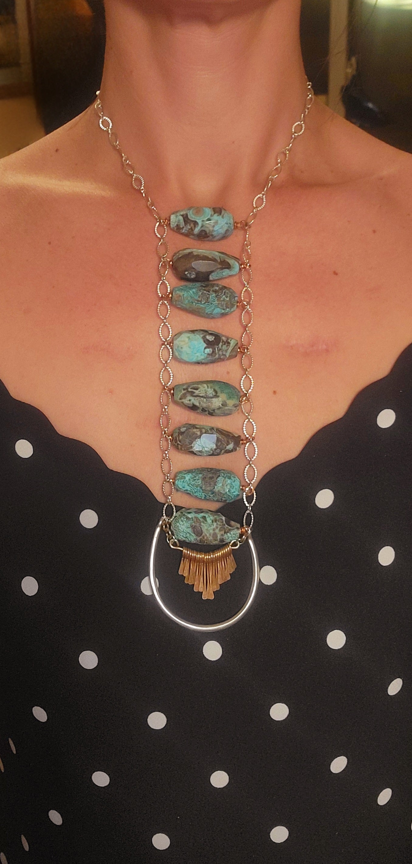 Necklace - Turquoise and mixed metals