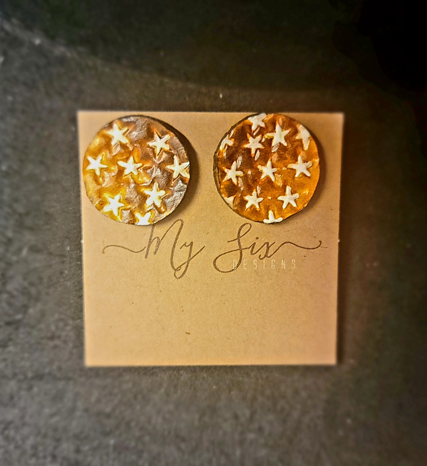 Earrings - Leather Stars