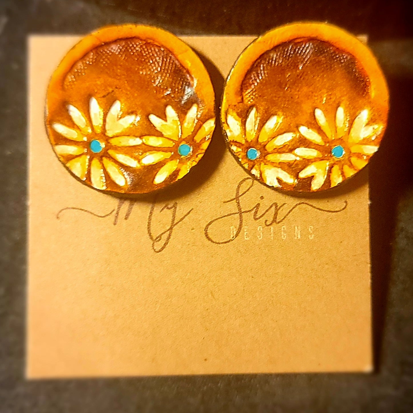 Earrings -Leather Studs