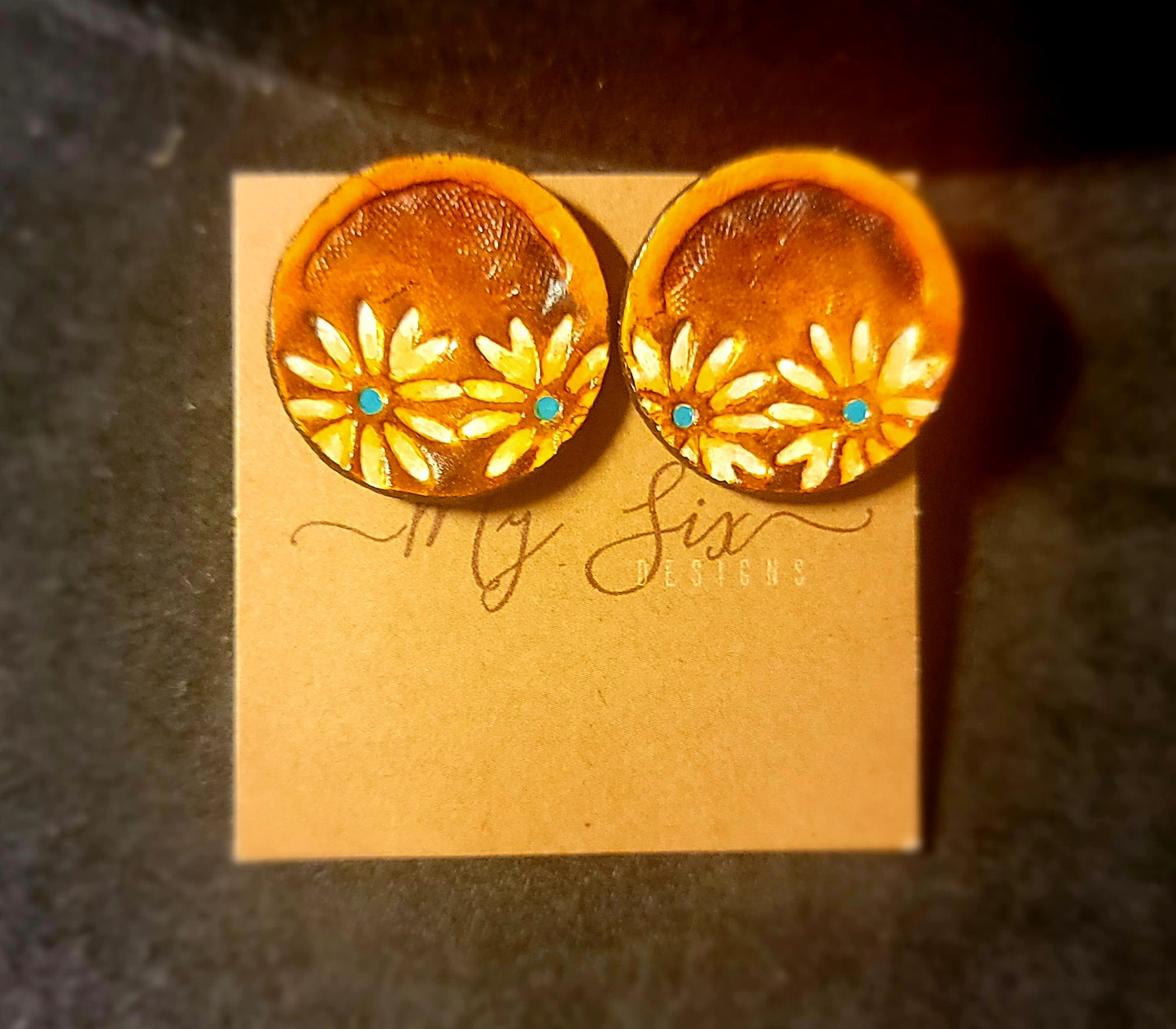 Earrings -Leather Studs