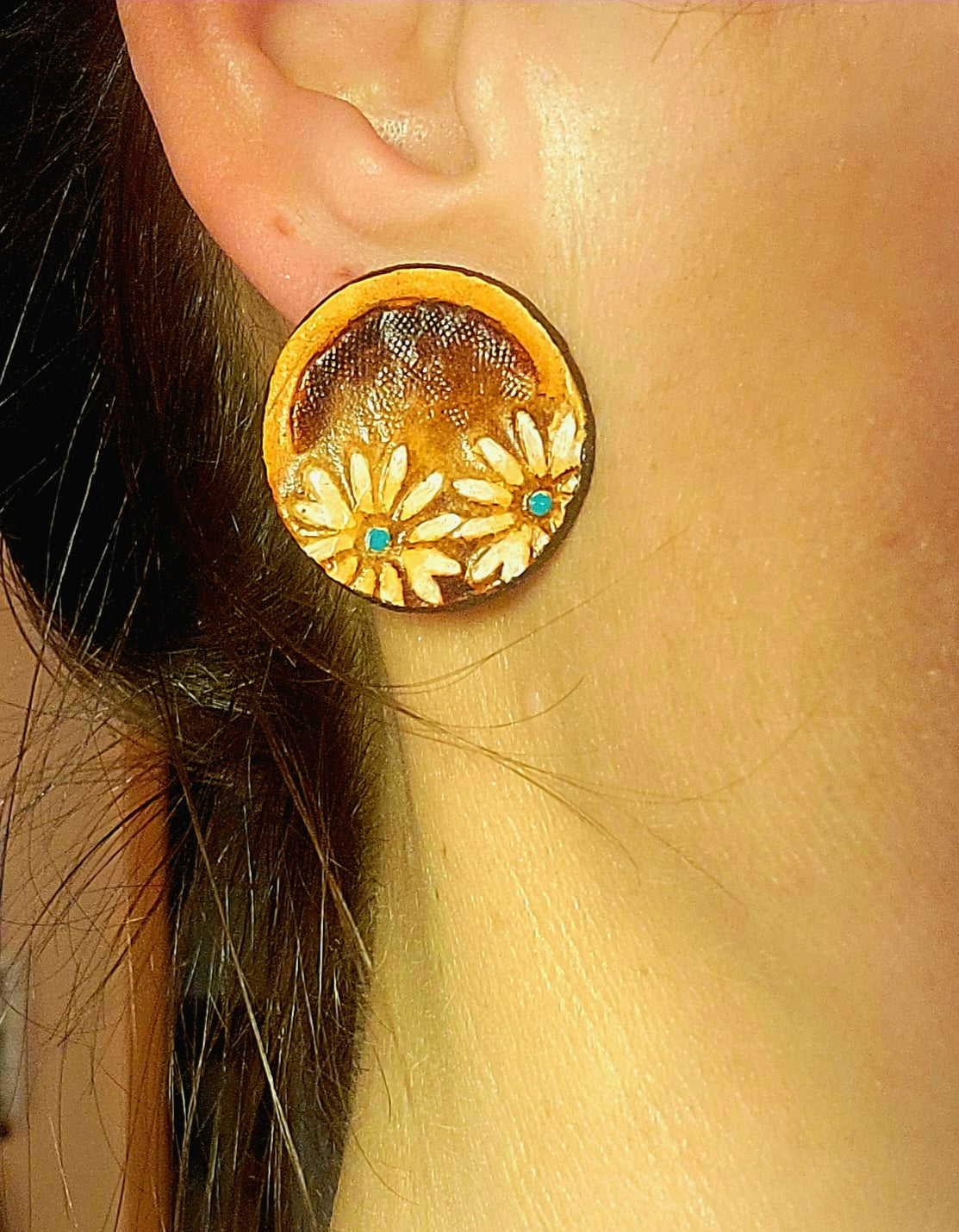 Earrings -Leather Studs