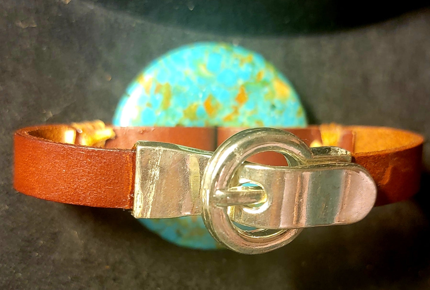 Bracelet - Leather with Mosaic Turquoise