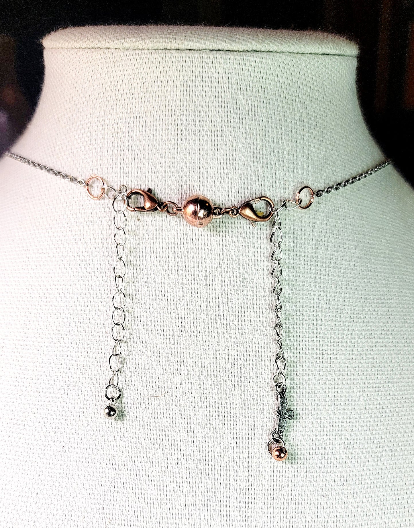 Necklace - Turquoise and Copper with silver chain