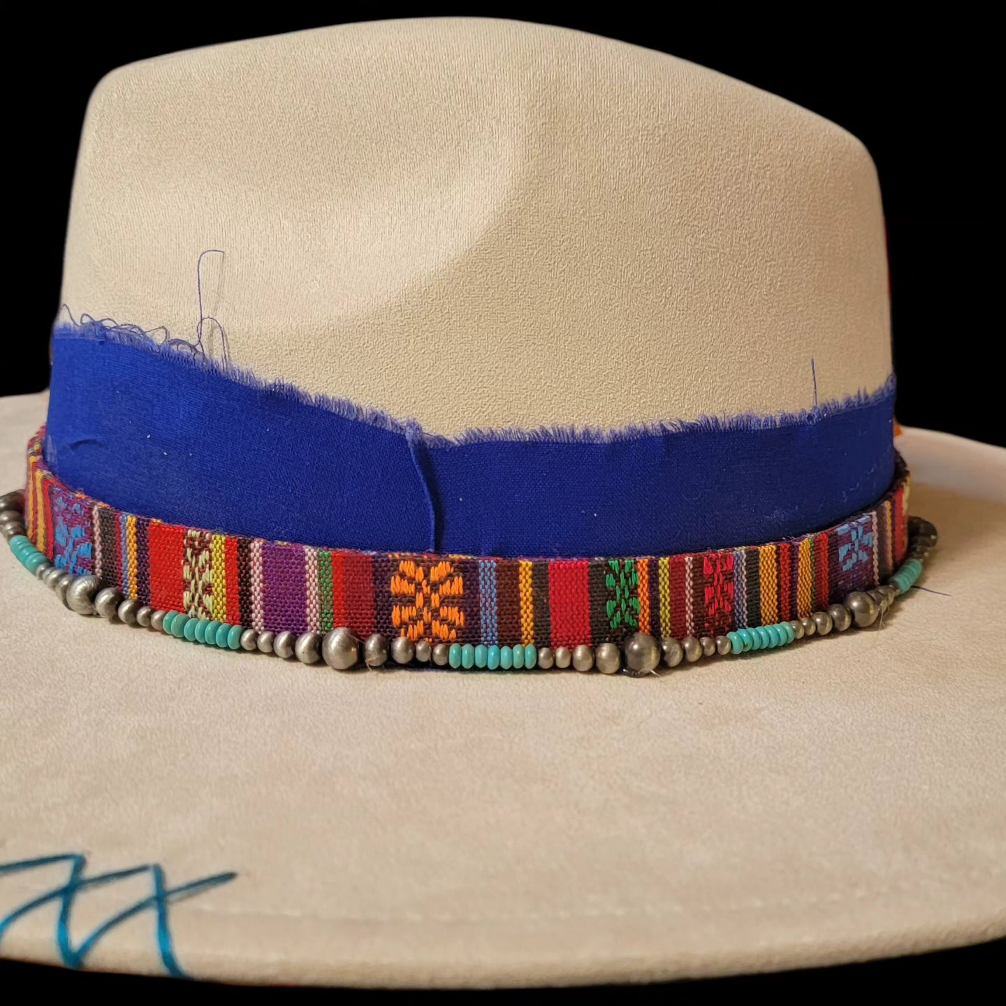 Hat- Hand Painted Felt with flowers