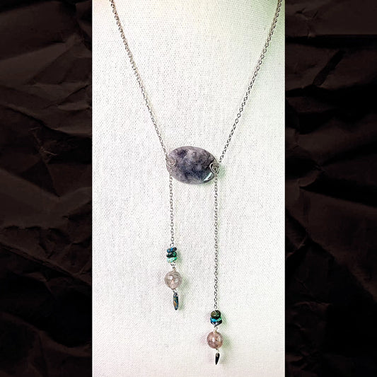 Necklace - Quartz and Turquoise with Silver chain