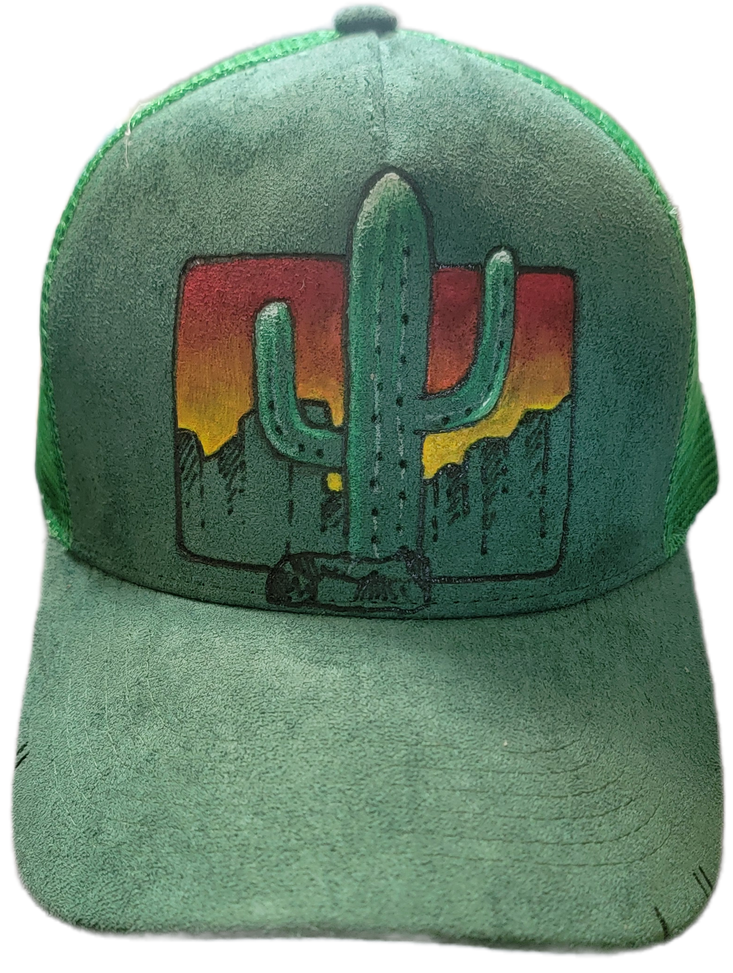 Trucker Hat - Green Sued Cactus