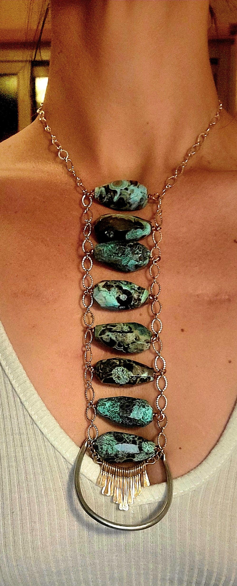 Necklace - Turquoise and mixed metals