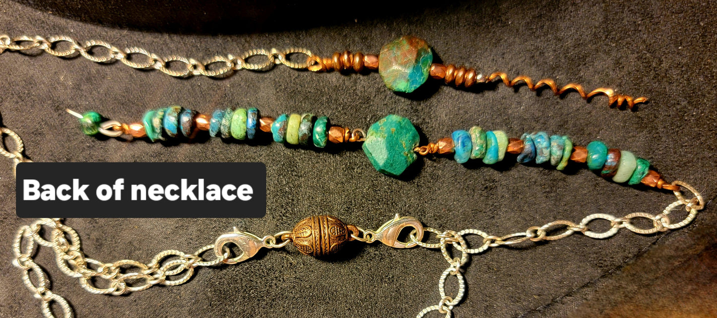 Necklace - Turquoise and mixed metals