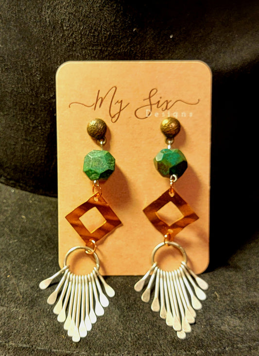 Earrings - Turquoise and Copper