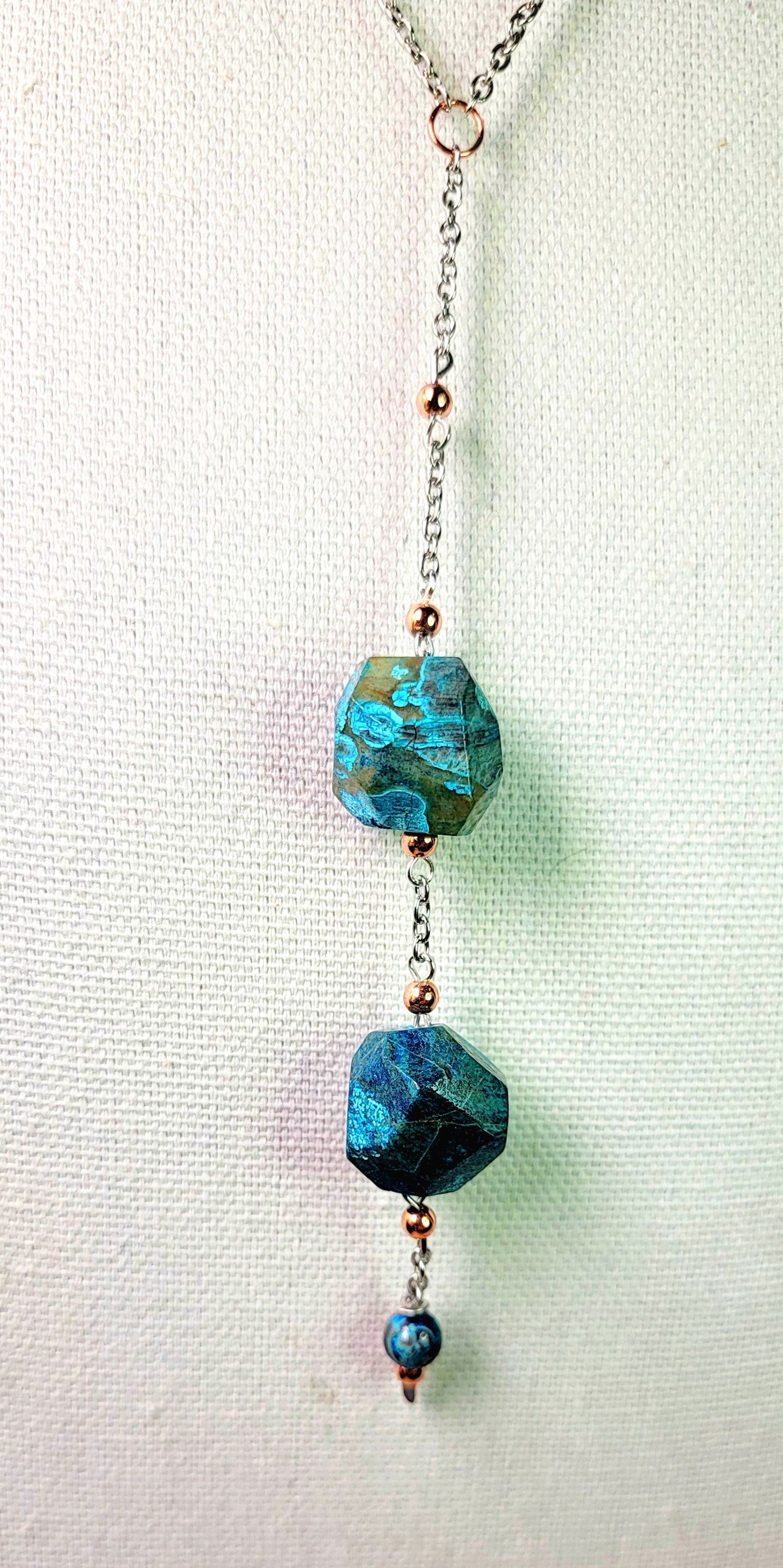 Necklace- Turquoise, Copper and Silver