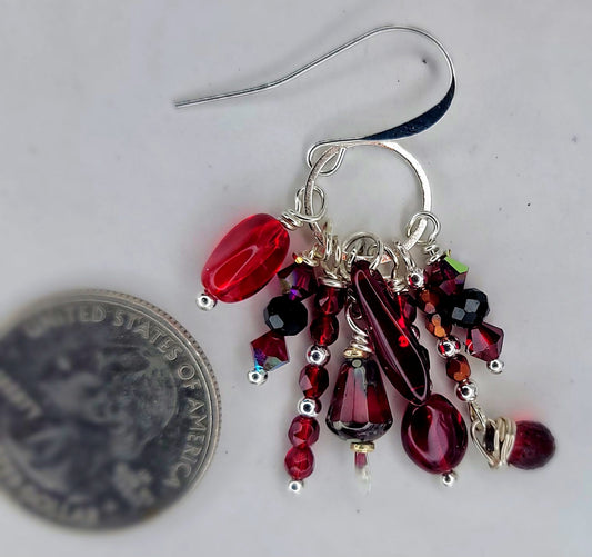 Earrings- Swarovski Crystal, Czech Glass and Silver Accents