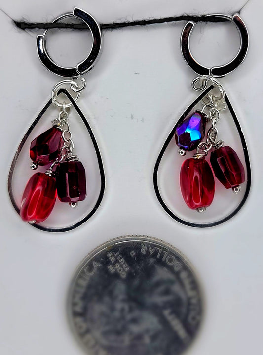 Earrings- Swarovski Crytal and Silver hoops