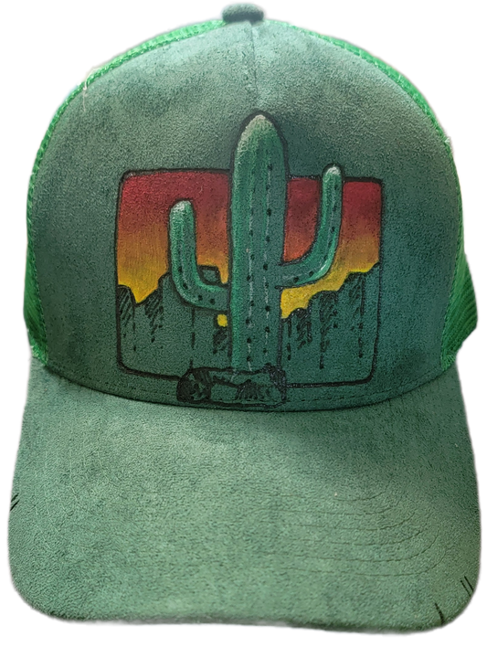 Trucker Hat - Green Sued Cactus
